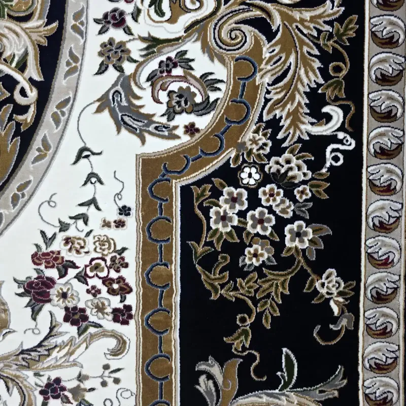 سجاد تركي شيراز A706C كلاسيك سميك ناعم كحلي مقاس 300*500