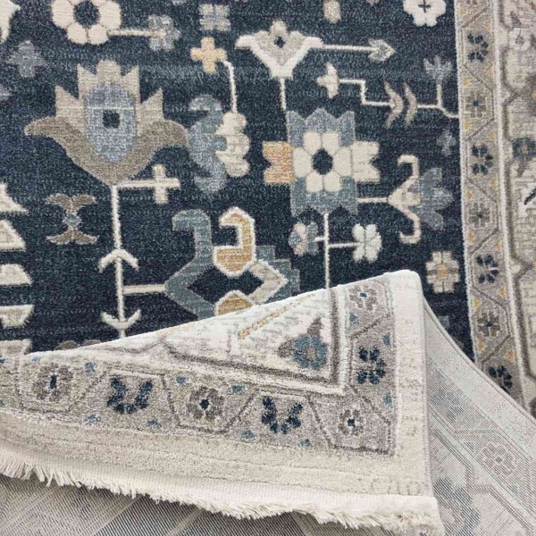 سجاد غرناطة بوهيمي تركي AH600 مولتي كحلي كريم مقاس 80*150 سم سجادة صغيرة