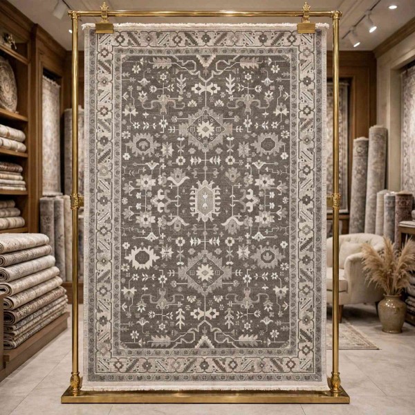 GRANADA Bohemian Turkish Carpet AH600 :VIZON CREAM 50x80 cm Small Mat