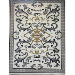 سجاد إيراني درجة أولى سجاد فاخر مصنوع بدقة عالية من أفضل أنواع الصوف والحرير الون  كريم رصاصي مقاس 400*500