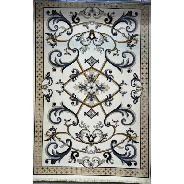First class Iranian carpet luxurious carpet meticulously crafted from the finest wool and silk cream color size 300*400