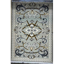 سجاد إيراني درجة أولى سجاد فاخر مصنوع بدقة عالية من أفضل أنواع الصوف والحرير الون رصاصي فاتح مقاس 400*600