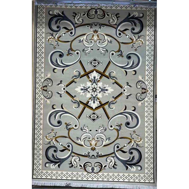First class Iranian carpet luxurious carpet meticulously crafted from the finest wool and silk light gray color size 300*400