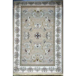 سجاد إيراني درجة أولى سجاد فاخر مصنوع بدقة عالية من أفضل أنواع الصوف والحريرنقشه ملكي الون بيج كريم مقاس 400*600