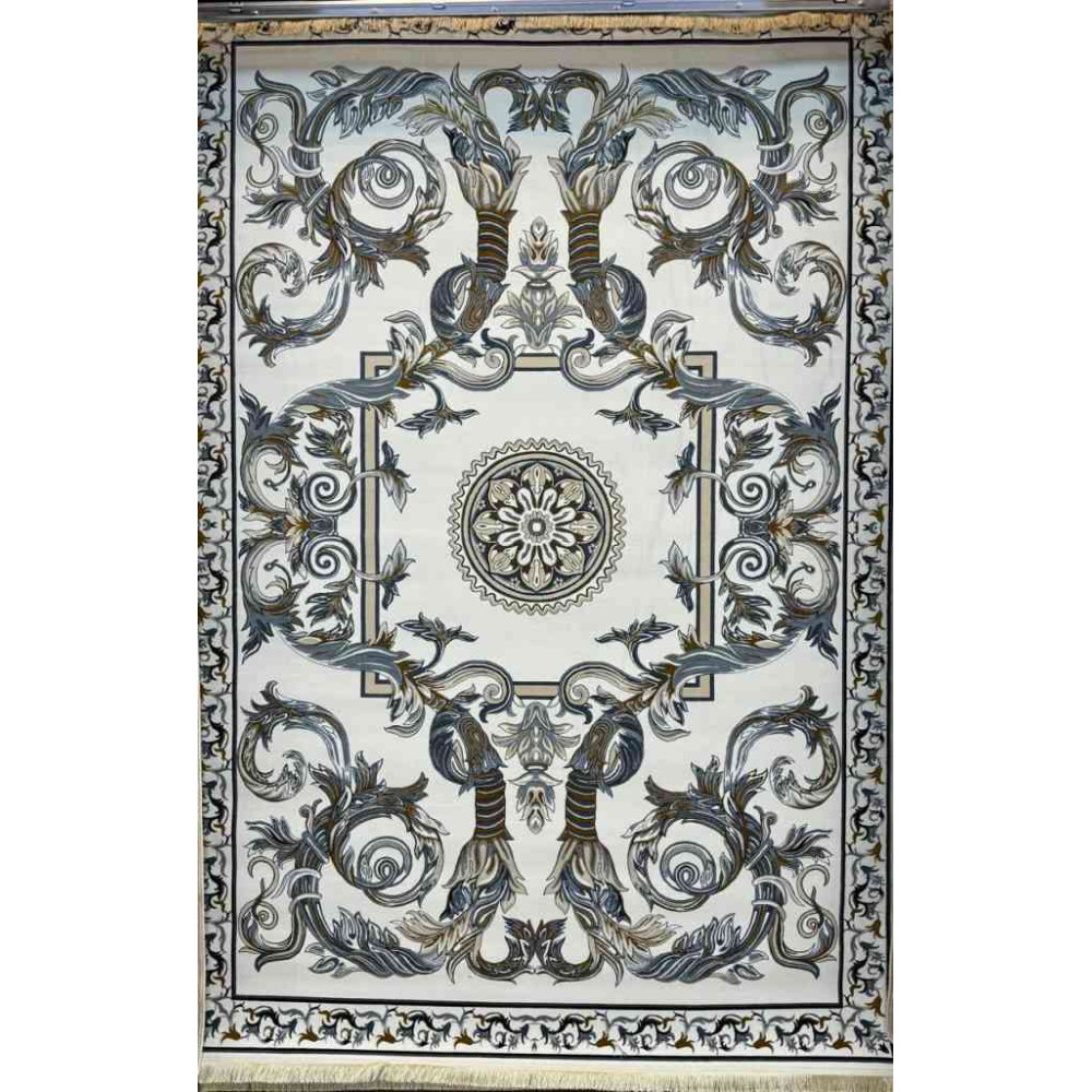 سجاد إيراني درجة أولى سجاد فاخر مصنوع بدقة عالية من أفضل أنواع الصوف والحريرنقشه ملكي2 الون كريم مقاس 300*400