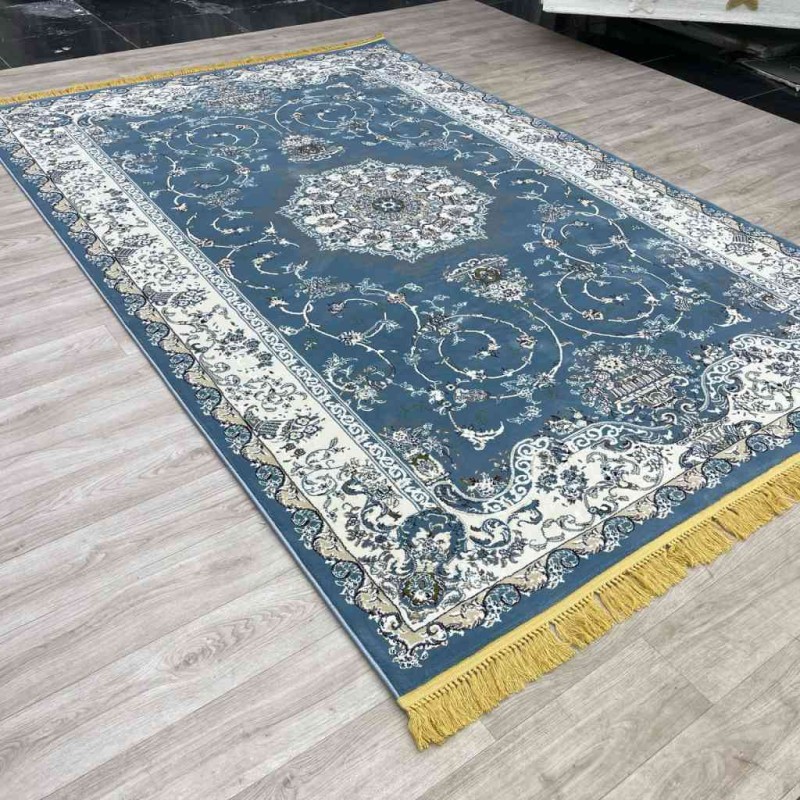 سجاد تركي تبريز كلاسيك سميك ناعم 2767B سماوي مقاس 500*700
