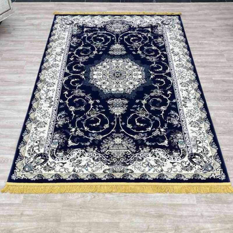 سجاد تركي تبريز كلاسيك سميك ناعم 2767B كحلي مقاس 500*600