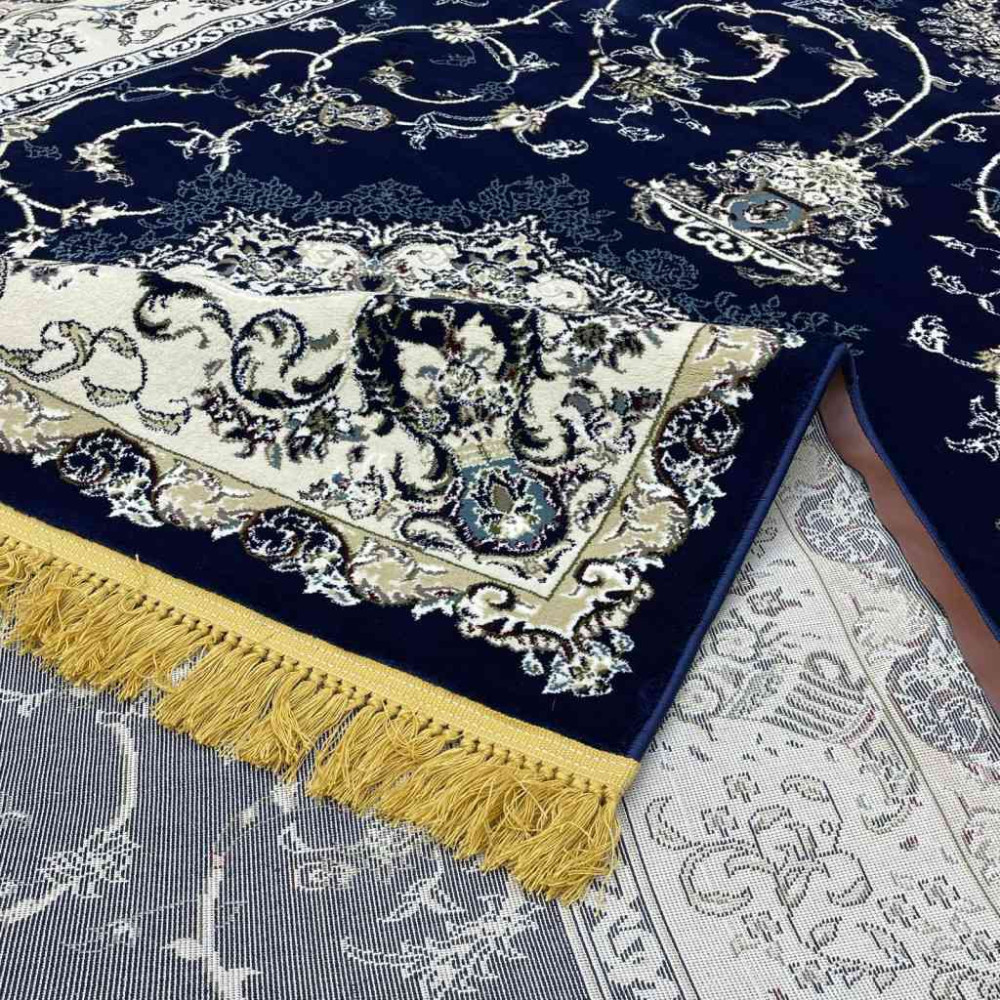 سجاد تركي تبريز كلاسيك سميك ناعم 2767B كحلي مقاس 100*300