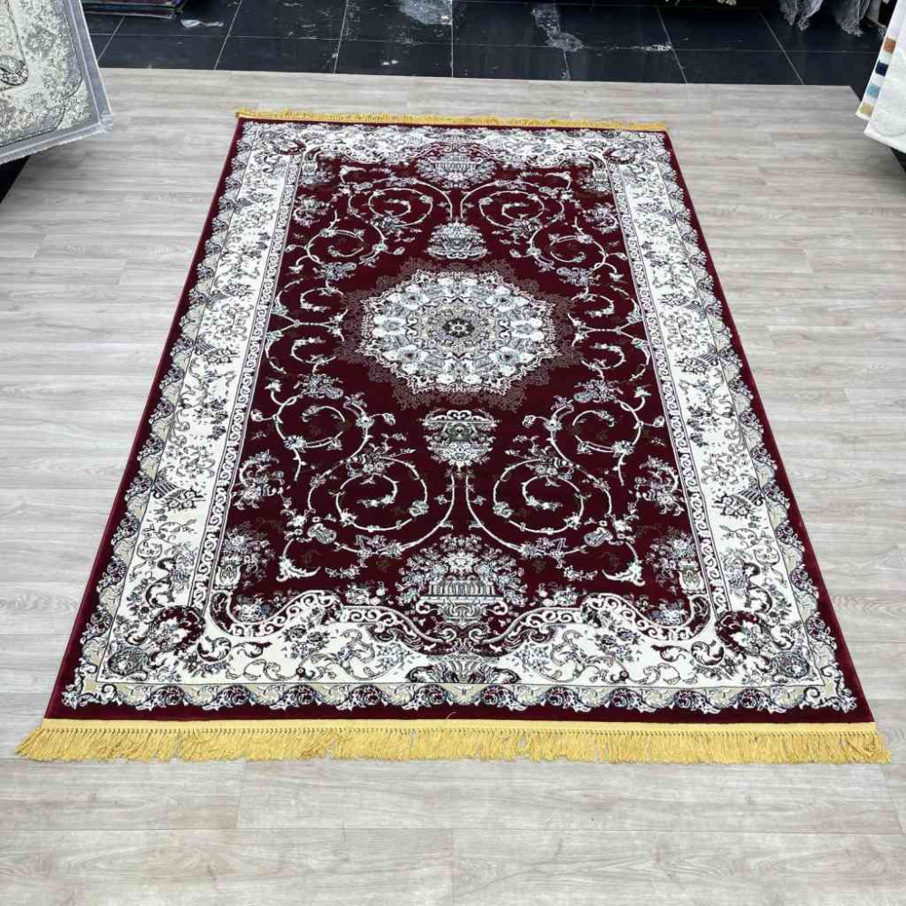 سجاد تركي تبريز كلاسيك سميك ناعم 2767B احمر عنابي مقاس 100*300