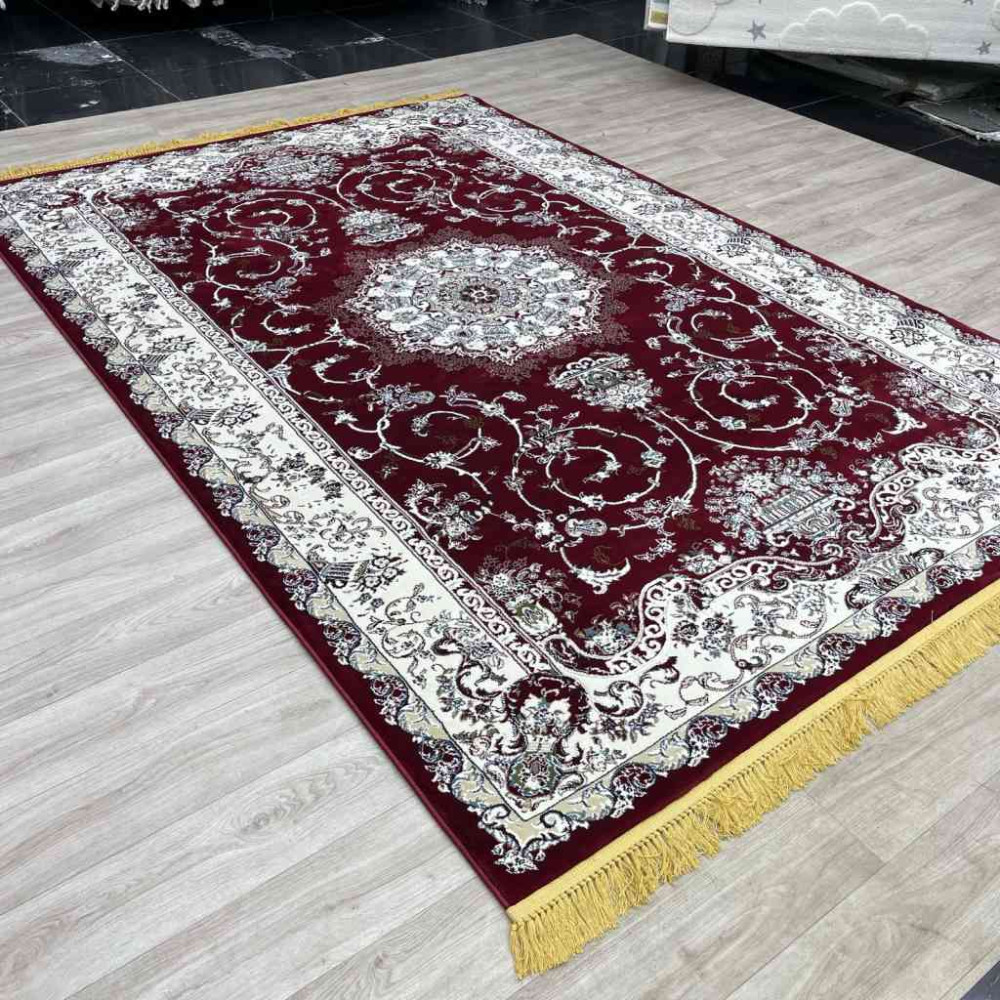 سجاد تركي تبريز كلاسيك سميك ناعم 2767B احمر عنابي مقاس 100*300