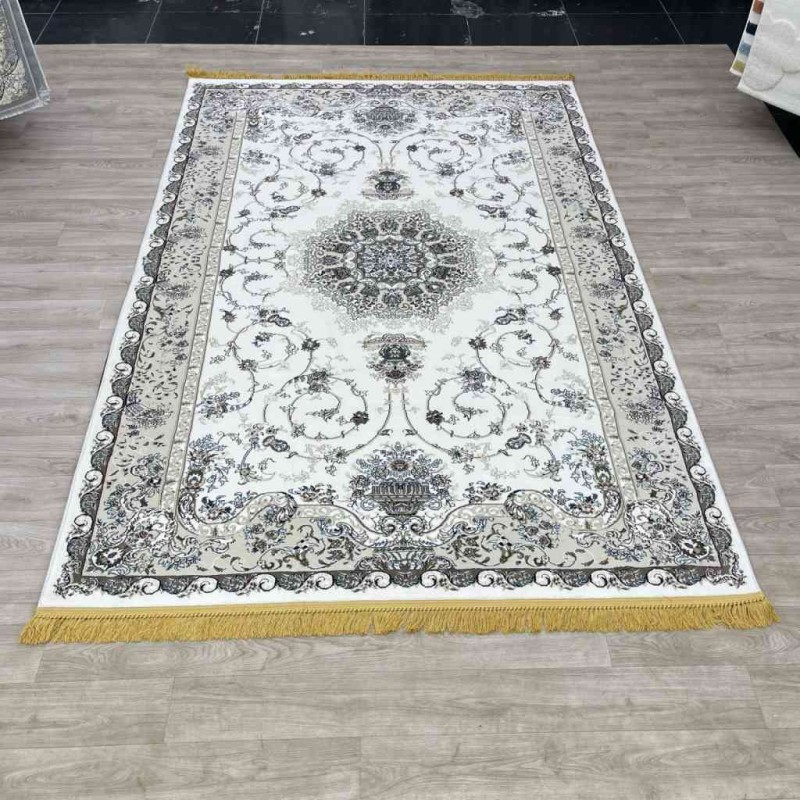 سجاد تركي تبريز كلاسيك سميك ناعم 2767B ابيض مقاس 250*350