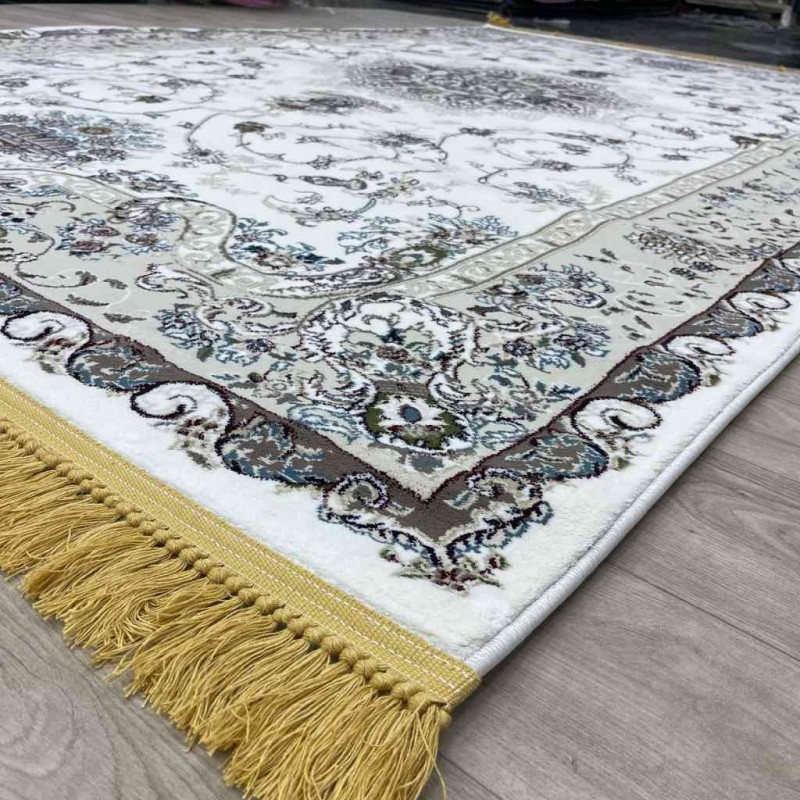 سجاد تركي تبريز كلاسيك سميك ناعم 2767B ابيض مقاس 250*350