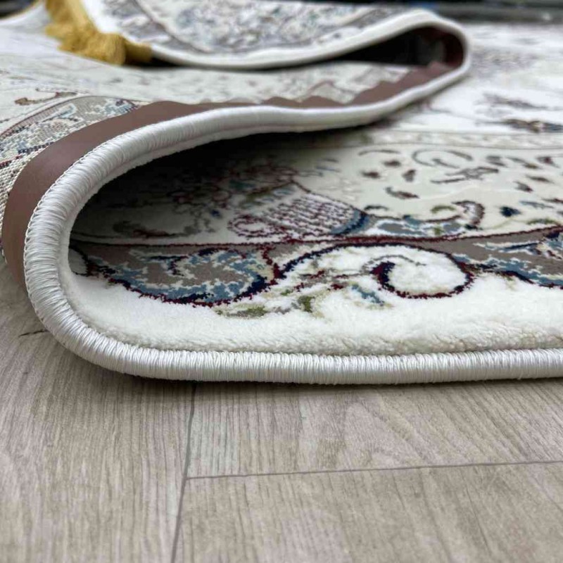 سجاد تركي تبريز كلاسيك سميك ناعم 2767B ابيض مقاس 250*350