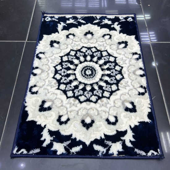 Turkish crystal carpet T1642A navy blue