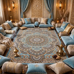 AL WAHA Turkish Rug H5307C Sky Blue Size 300*500