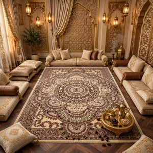 AL WAHA Turkish Rug H5307C Sky bone cream Size 300*400