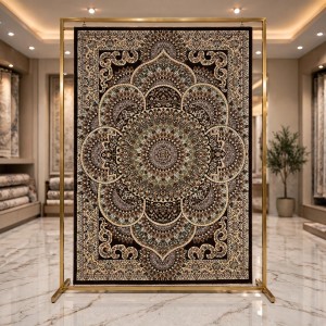 AL WAHA Turkish Rug H5307C Sky Dark brown Size 80*150
