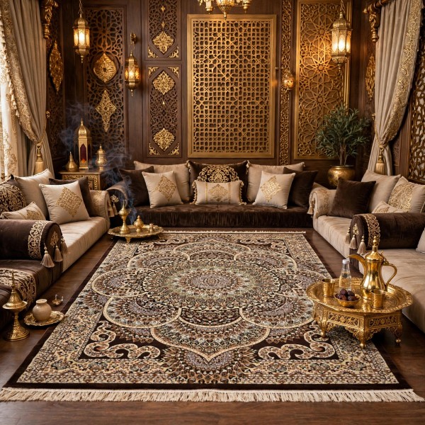 سجاد الواحة تركي H5307C بني غامق مقاس 200*300