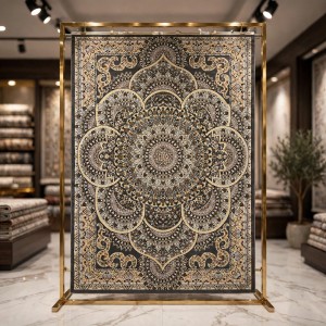 AL WAHA Turkish Rug H5307C Sky Dark gray Size 300*500