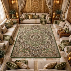 AL WAHA Turkish Rug H5307C Sky green Size 400*600