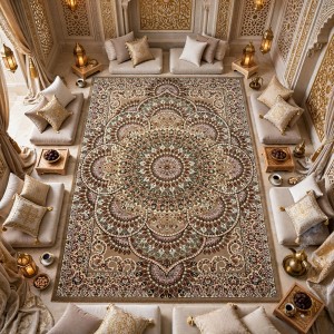 AL WAHA Turkish Rug H5307C Sky Light brown Size 300*500