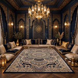 AL WAHA Turkish Rug H5307C Sky navy Size 300*500