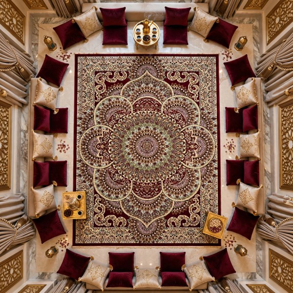 سجاد الواحة تركي H5307C احمر غامق مقاس 50*80