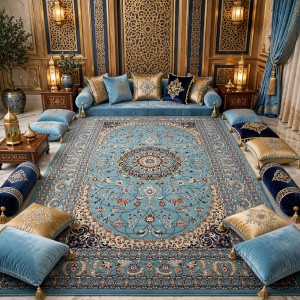 AL WAHA Turkish Rug H3650B Sky Blue Size 100*200