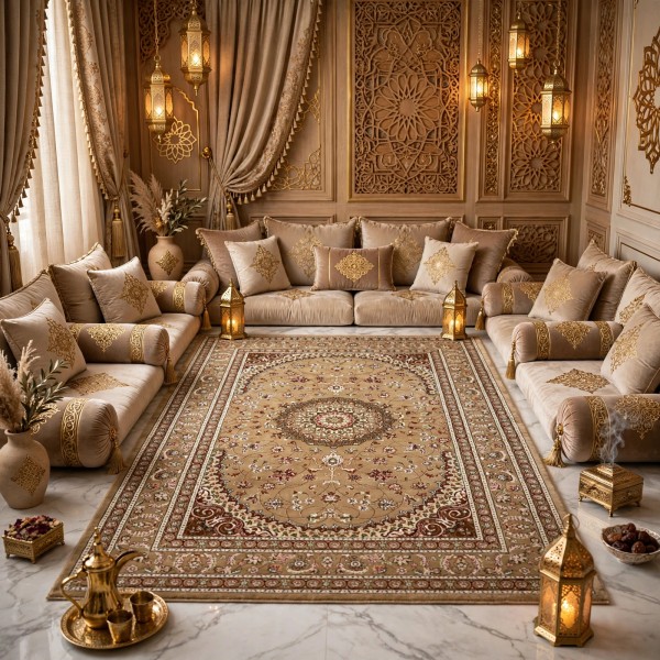 سجاد الواحة تركي H3650B بني فاتح مقاس 300*500