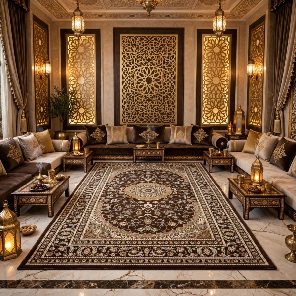 سجاد الواحة تركي H3650B بني غامق مقاس 100*300
