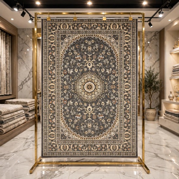 سجاد الواحة تركي H3650B رصاصي غامق مقاس 100*300