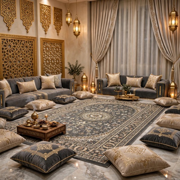 سجاد الواحة تركي H3650B رصاصي غامق مقاس 100*300
