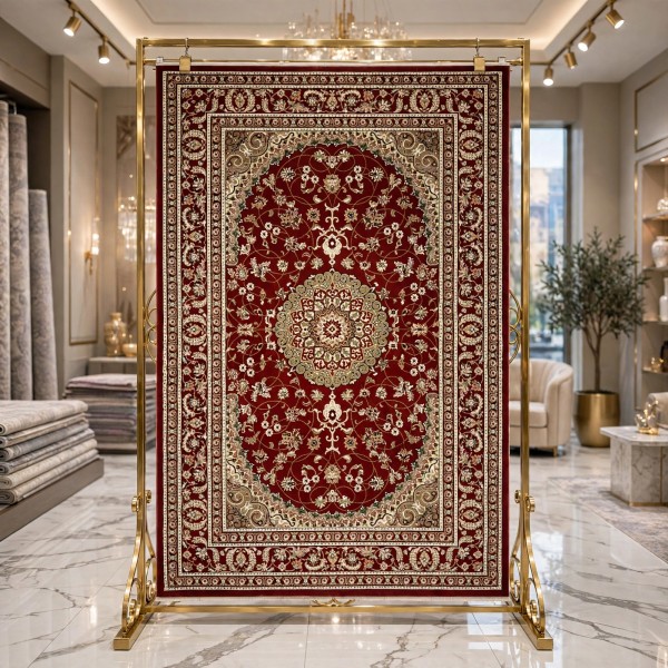 AL WAHA Turkish Rug H3650B Sky Dark red Size 100*200