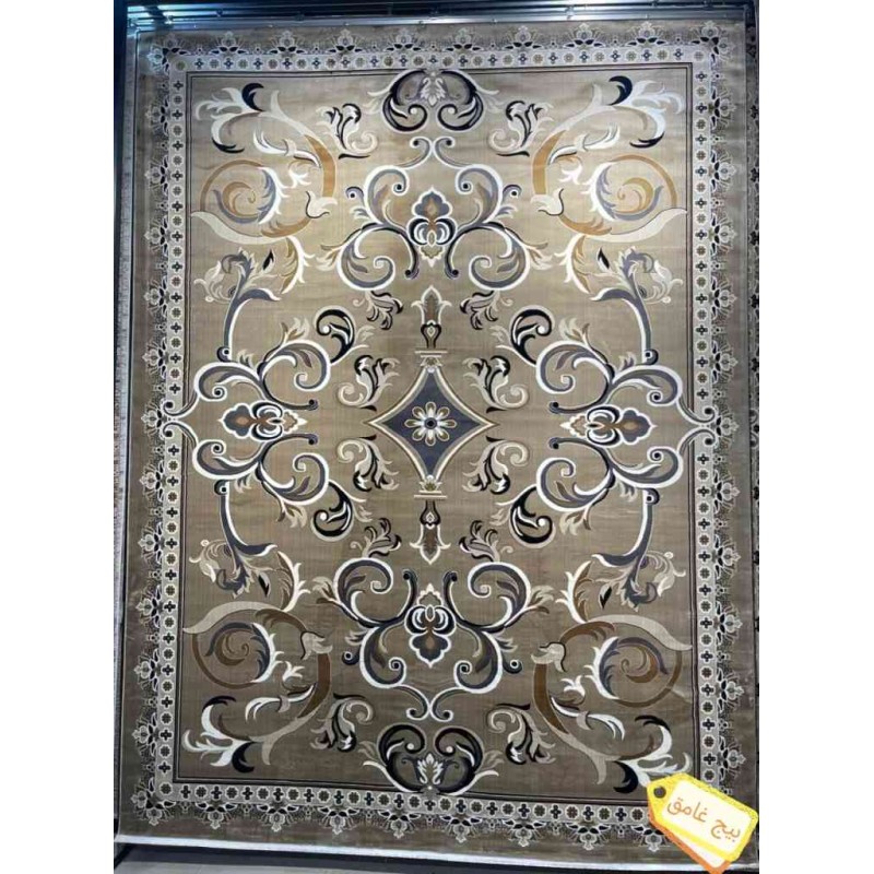 Turkish rug Sama style French pattern sky Dark beige color size 100*500
