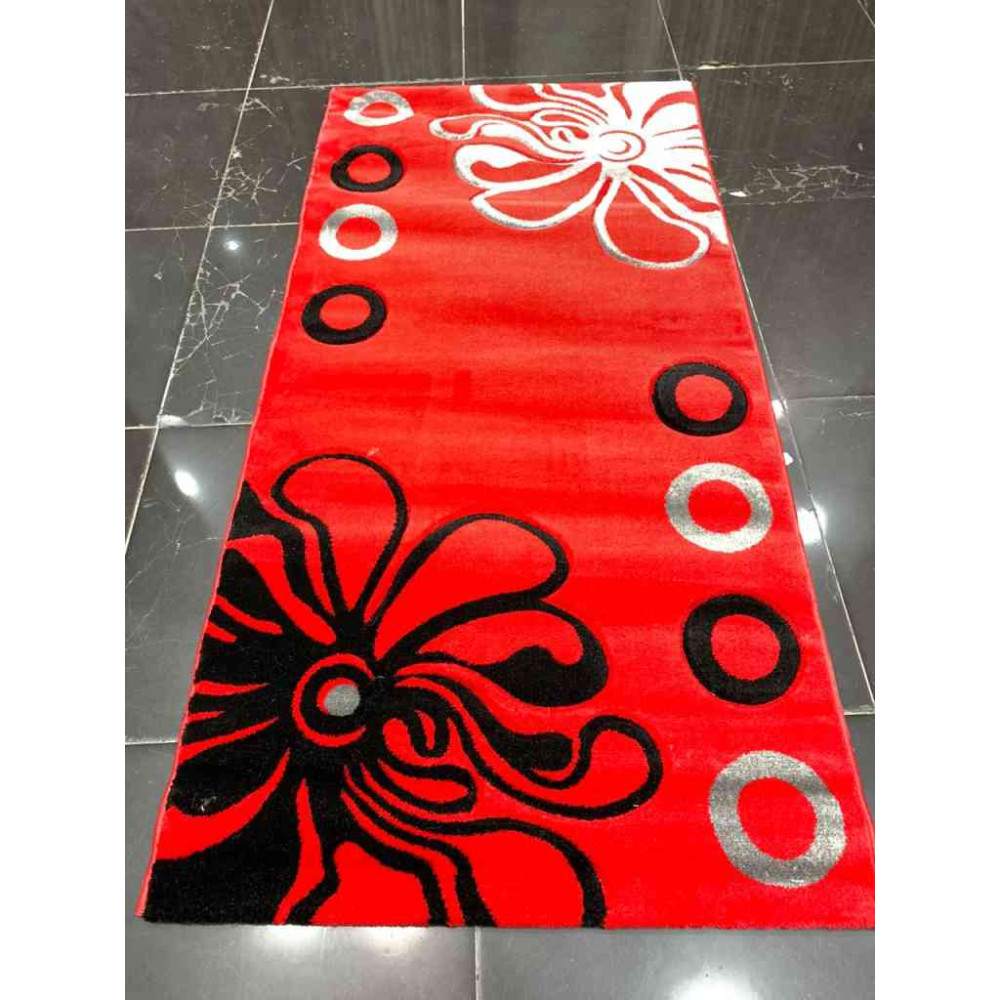 سجاد تركي مخفض ماليبو احمر و رصاصي واسود 100*200