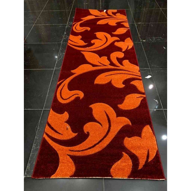 سجاد تركي مخفض كمفور عنابي وبرتقالي 100*300 سجاد تركي مخفض كمفور عنابي وبرتقالي 100*300