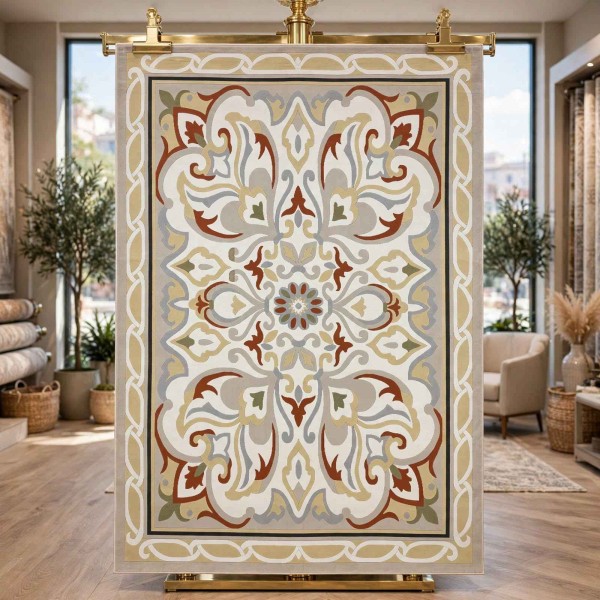 سجاد اطلانتيك تركي نقش كوري A143A بيج - مقاس 250*350 سم