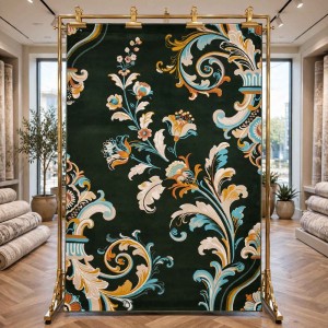 سجاد اطلس تركي نقش كوري A169A اخضر - مقاس 50*80 سم دعاسة صغيرة