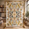 سجاد اطلس تركي نقش كوري كلاسيكي A170A بيج - مقاس 150*220 سم