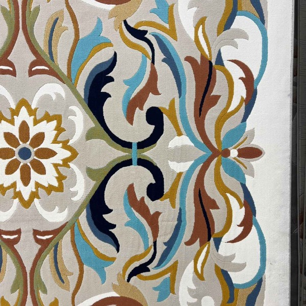 سجاد اطلس تركي نقش كوري كلاسيكي A170A بيج - مقاس 150*220 سم