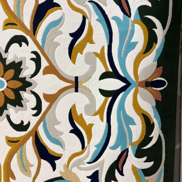 سجاد اطلس تركي نقش كوري A170A اخضر - مقاس 80*150 سم