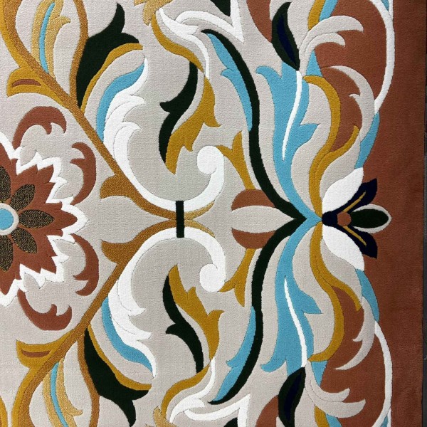 سجاد اطلس تركي نقش كوري A170A كيرمت تيرا - مقاس 250*350 سم