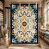 سجاد اطلس تركي نقش كوري A170A كحلي - مقاس 200*300 سم
