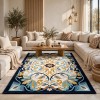 سجاد اطلس تركي نقش كوري A170A كحلي - مقاس 200*300 سم