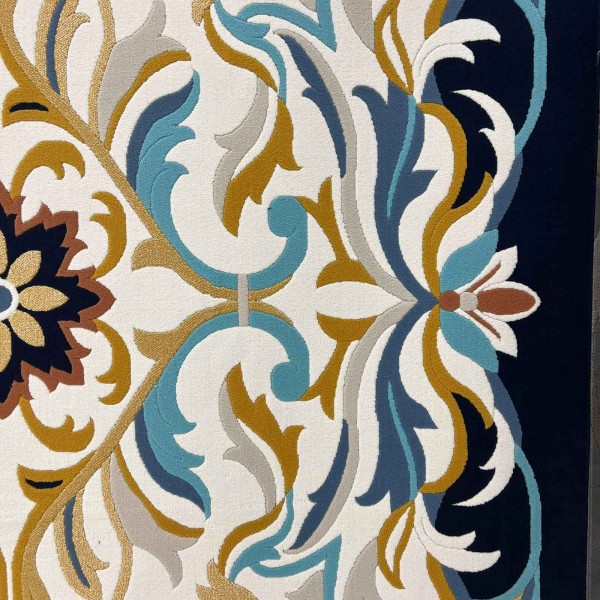 سجاد اطلس تركي نقش كوري A170A كحلي - مقاس 200*300 سم