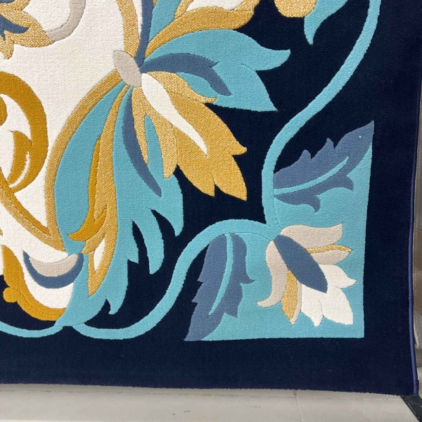 سجاد اطلس تركي نقش كوري A170A كحلي - مقاس 200*300 سم