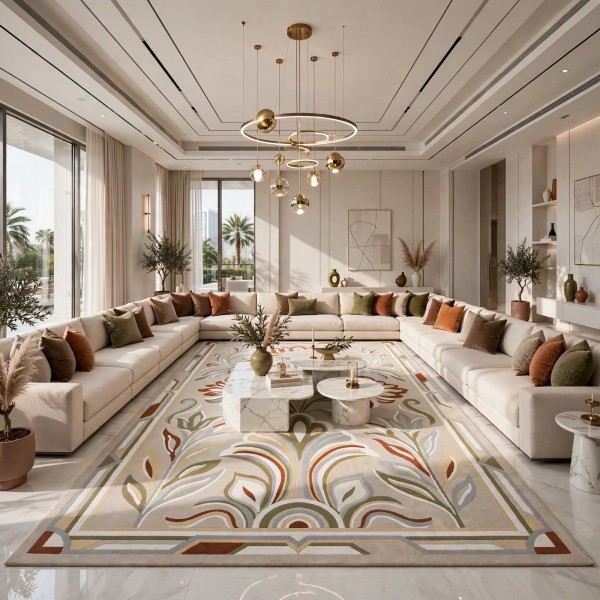 سجاد برازيل نقش كوري تركي A138A كريم مقاس 250*350