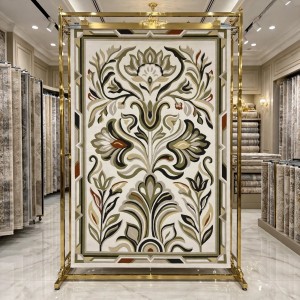 سجاد برازيل نقش كوري تركي A138A كريم اخضر مقاس 250*350