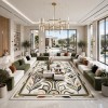 سجاد برازيل نقش كوري تركي A138A كريم اخضر مقاس 250*350