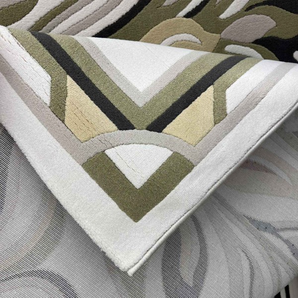 سجاد برازيل نقش كوري تركي A138A كريم اخضر مقاس 250*350